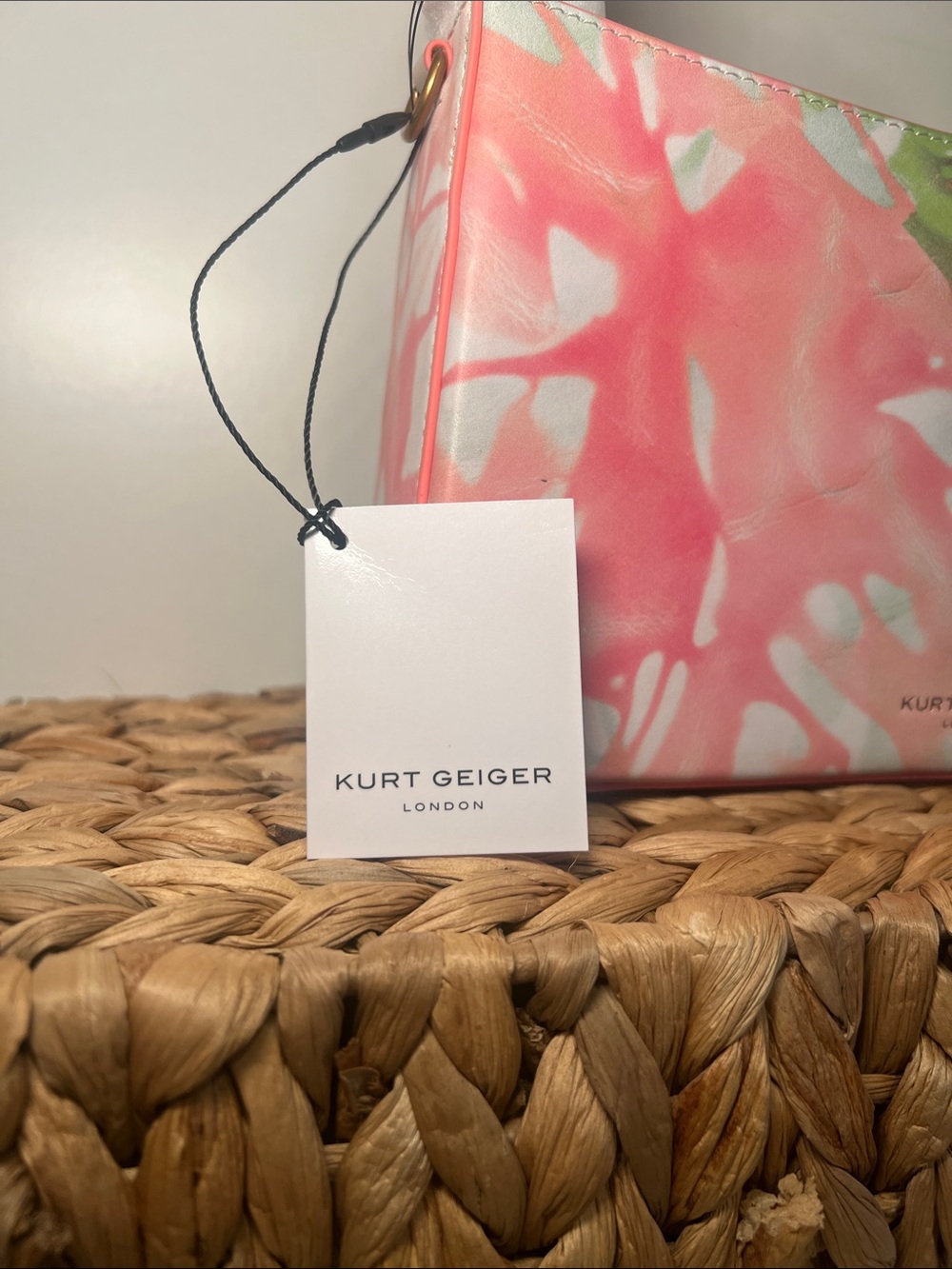 Kurt Geiger Pink Tie-Dye Shoulder Bag with Cream & Green Accents - Picture 8 of 8